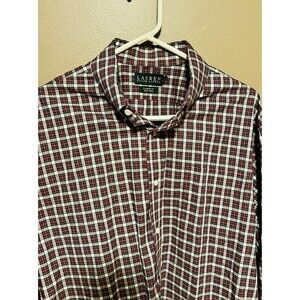 Ralph Lauren LRL Shirt Mens XL 17.5 34/35 Check Long Sleeve Button Up Stretch